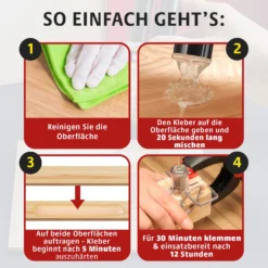 Mehrzweck-Epoxidharz 2-Komponenten Kleber 2er-Set transparent Victor Tools