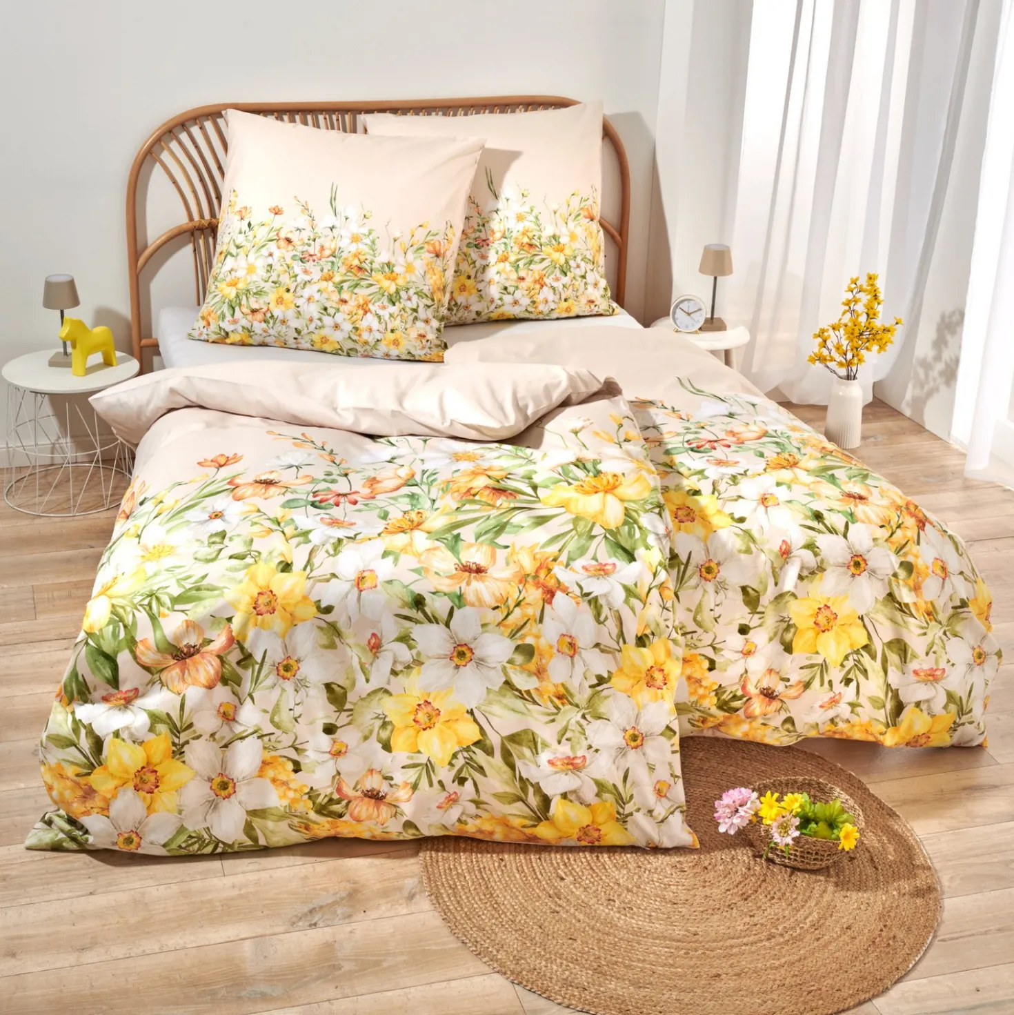 Mikrofaser-Bettwäsche "Blüten" 2-tlg. Eldo