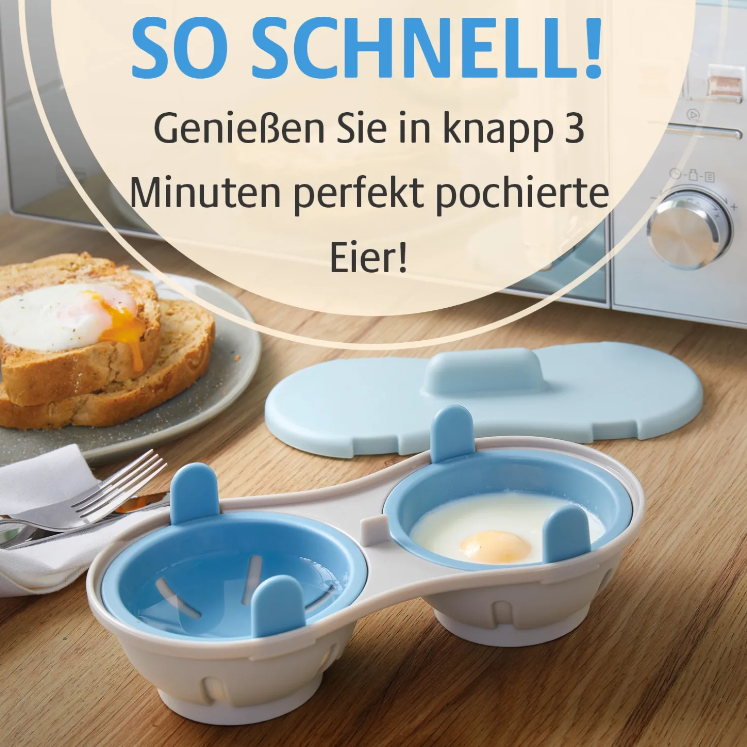 Mikrowellen-Eierpochierer 2in1 Basilico