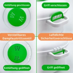 Mikrowellen-Schnellkochtopf mit Dampfventil Basilico