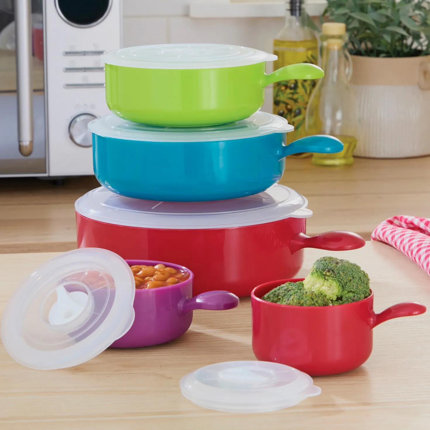 Mikrowellen-Töpfe 5er-Set