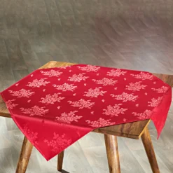 Mitteldecke "Rosen" rot, 85x85 cm