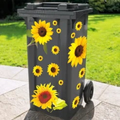 Mülltonnenaufkleber "Sonnenblumen", 15-tlg.