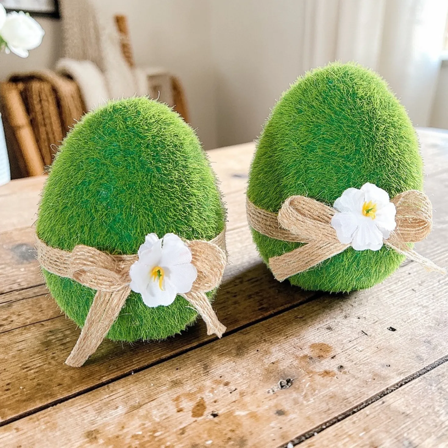 Moos-Eier aus Keramik 2er-Set Eldo