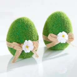 Moos-Eier aus Keramik 2er-Set Eldo