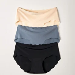 Nahtlos-Slip haut + taubenblau + schwarz 3er-Set