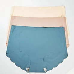 Nahtlos-Slip rosé + haut + petrol 3er-Set