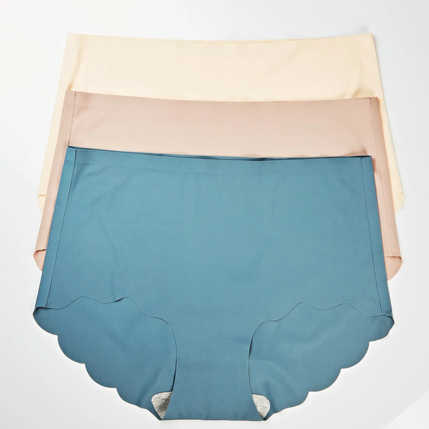 Nahtlos-Slip rosé + haut + petrol 3er-Set