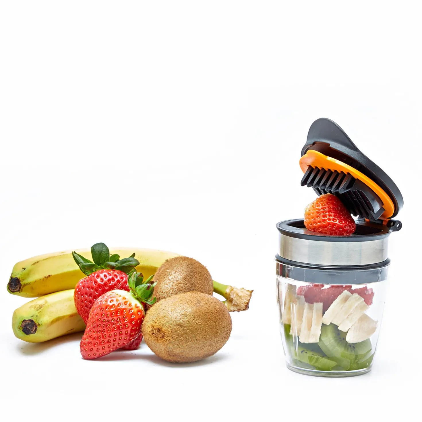 Obst & Gemüseschneider mit Auffangbehälter