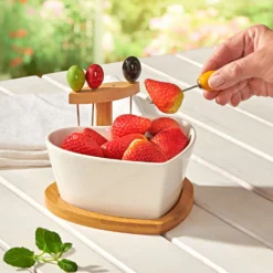 Obstschale "Herz" mit Pickern Eldo