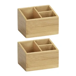 Organizer „Terra“ mit 3 Fächern, 2er Set, Bambus WENKO