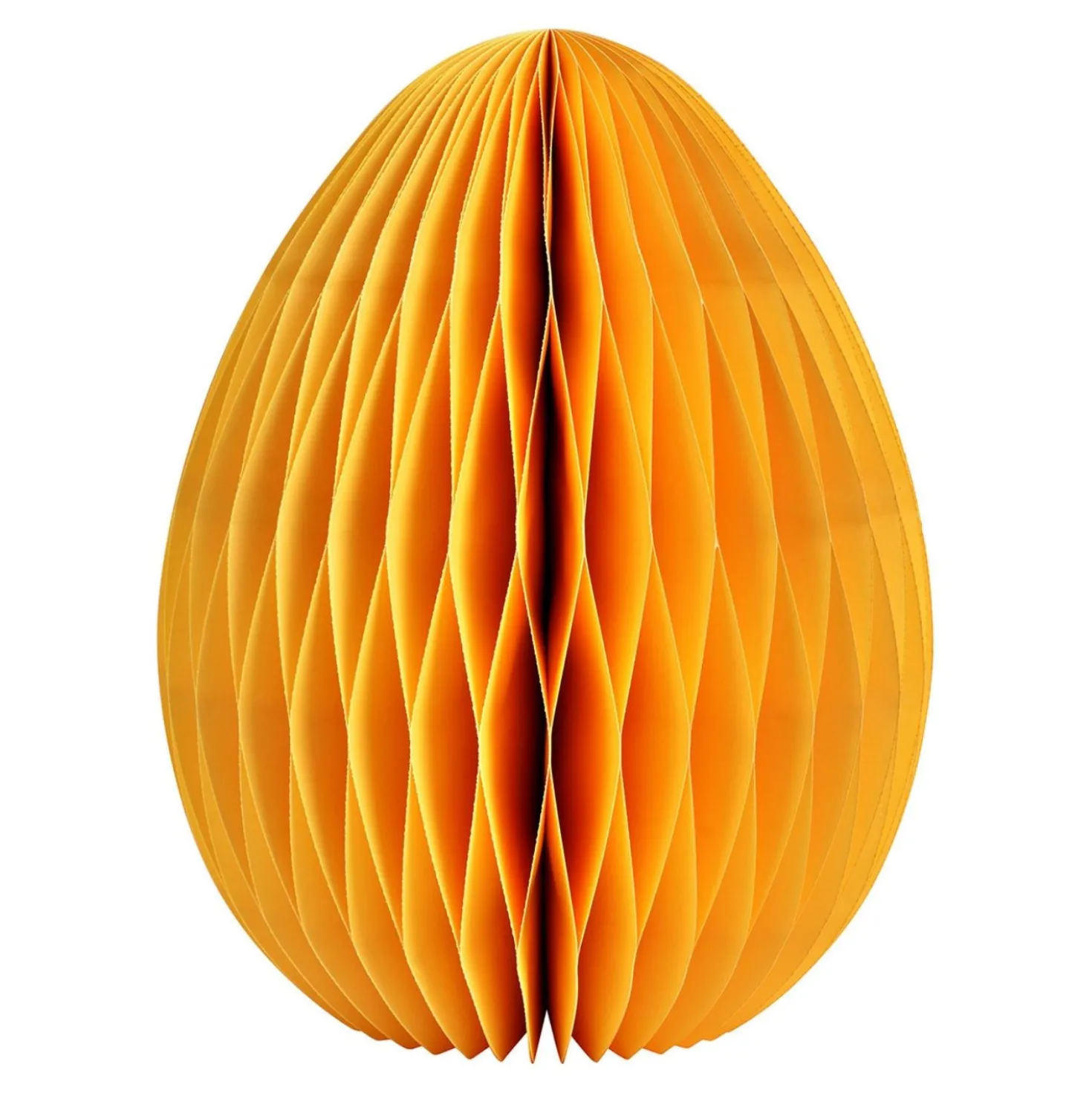 Osterdeko Osterei mit Wabenstruktur aus Papier Gelb