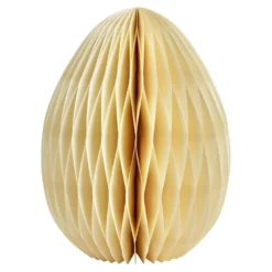 Osterdeko Osterei mit Wabenstruktur aus Papier Weiß