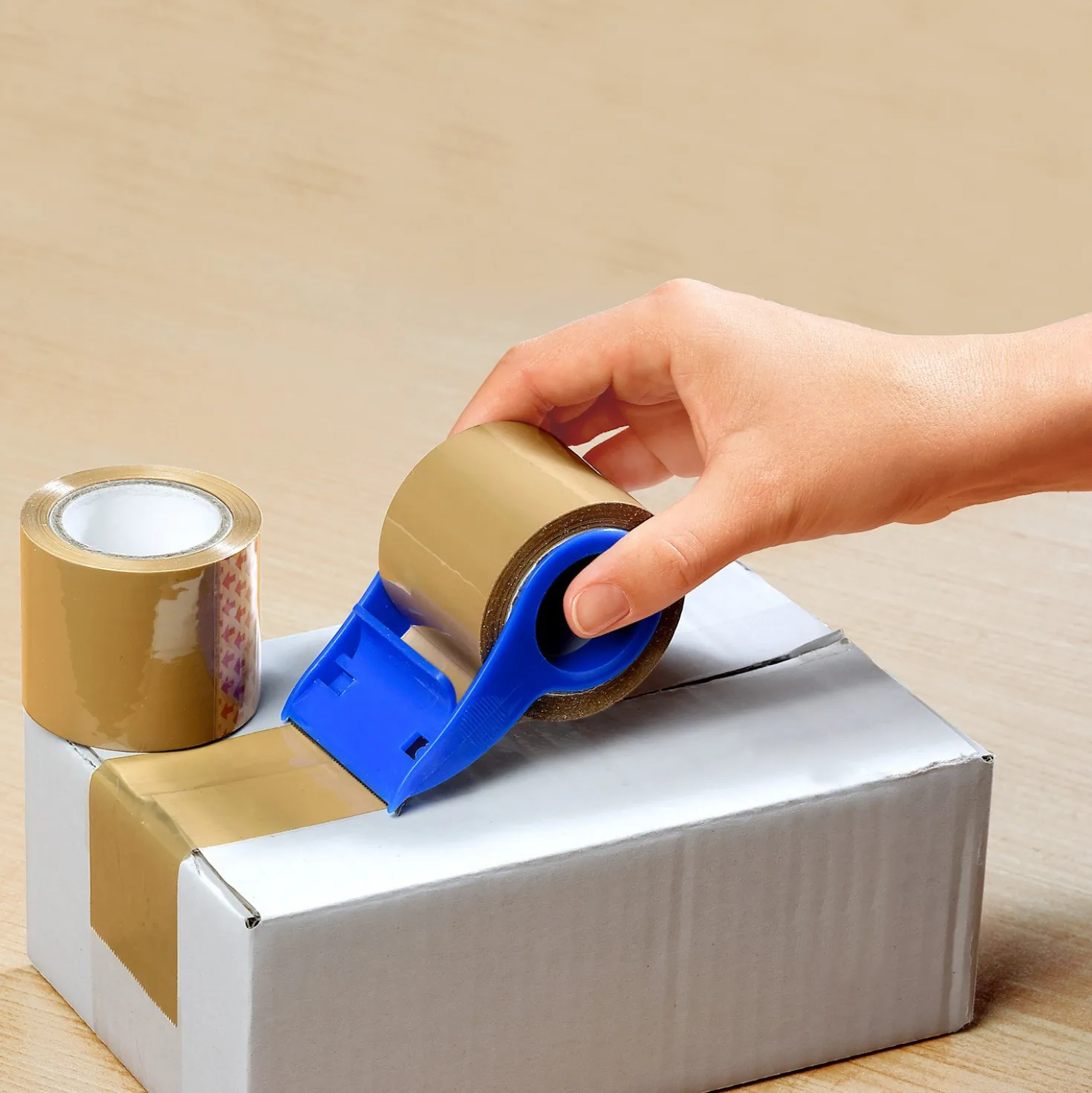 Paketband-Abroller + 2 Rollen, 3-tlg.