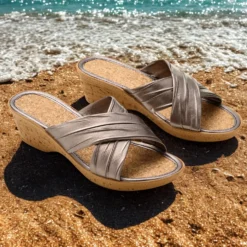 Pantolette "Sylvia" anthrazit-metallic