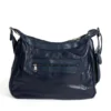 Patchwork-Ledertasche blau