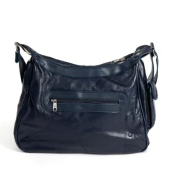 Patchwork-Ledertasche blau