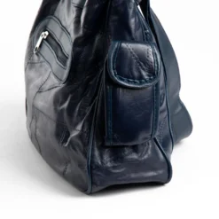 Patchwork-Ledertasche blau