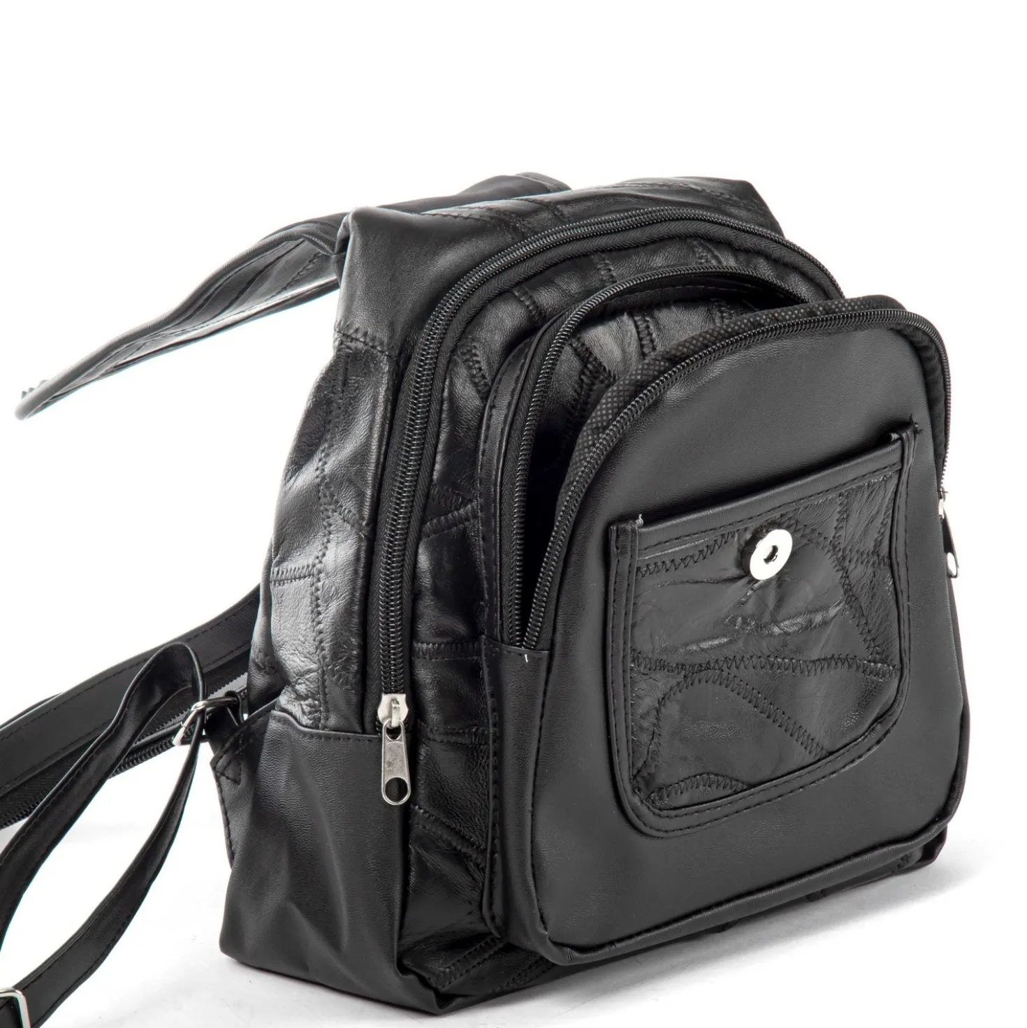Patchwork-Rucksack schwarz