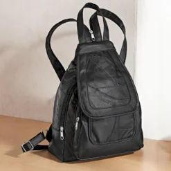 Patchwork-Rucksack schwarz