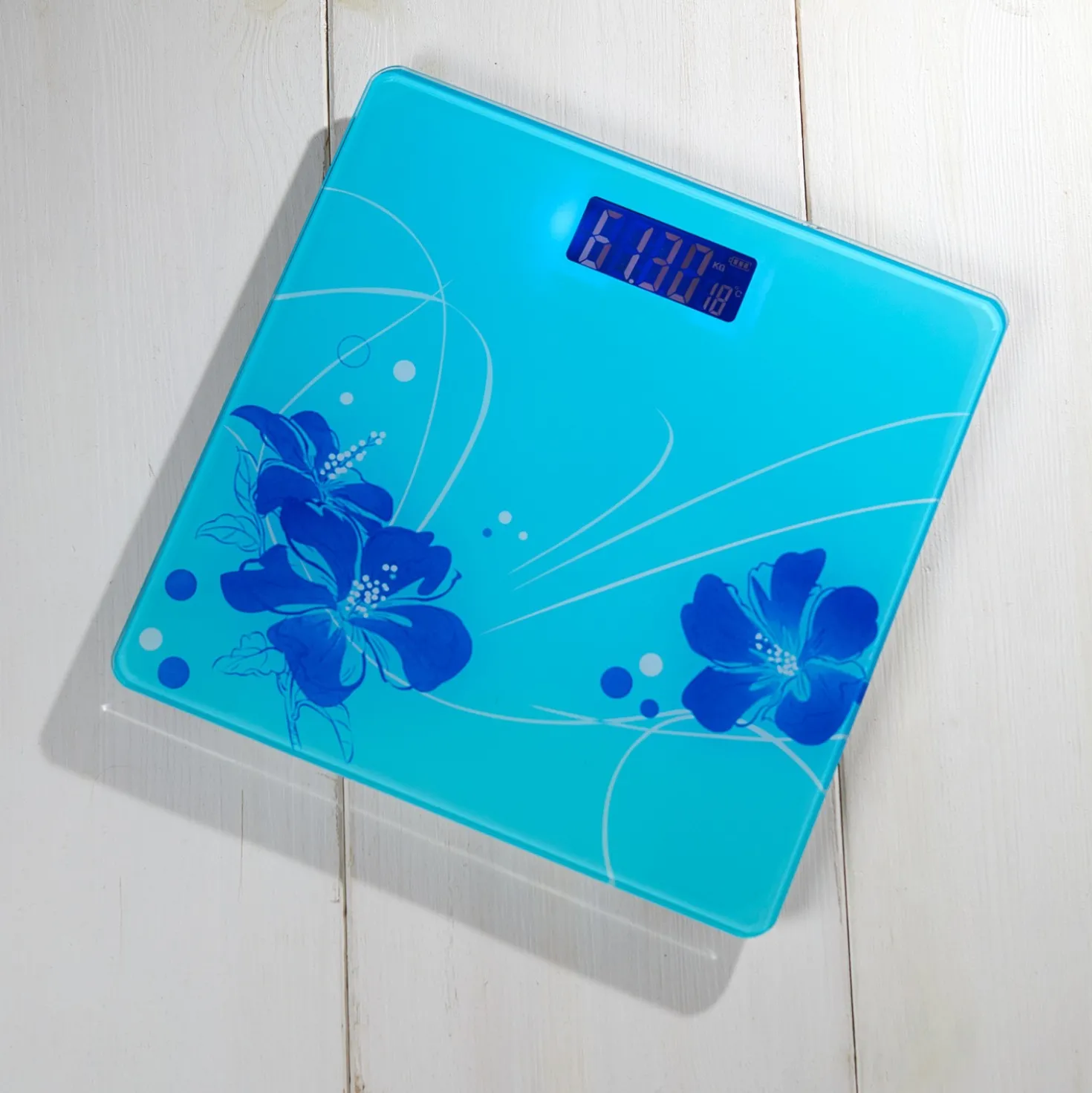 Personenwaage "Blüten" mit LCD-Display