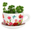 Pflanztasse Blumen Dekor aus Keramik 20 cm