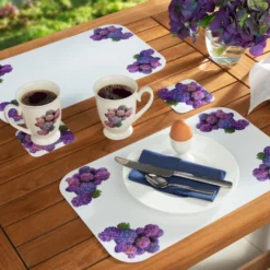 Platzset "Hortensie" Basilico, 12-tlg.