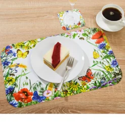 6 Platzsets + 6 Untersetzer "Wildblumen", 12er-Set