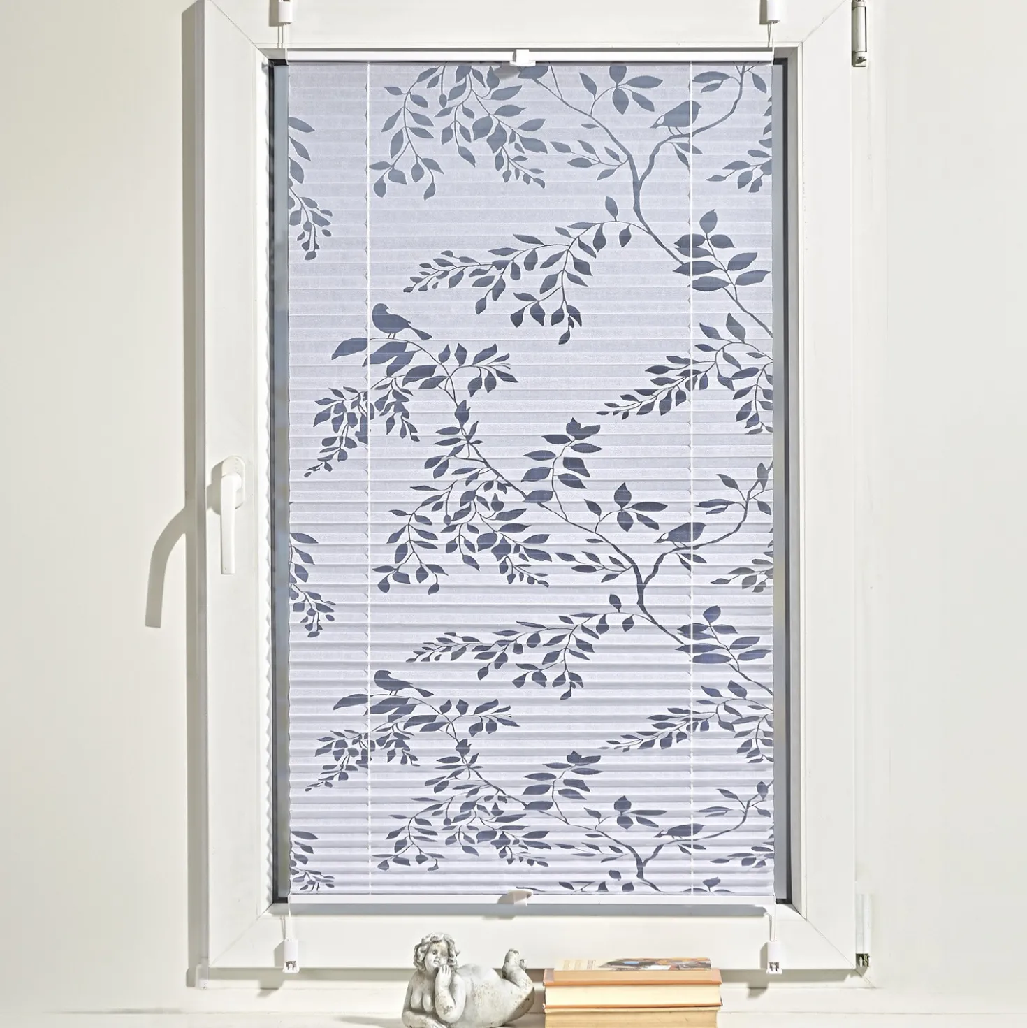 Plissee-Raffrollo "Blätter" 60 x 130 cm Eldo