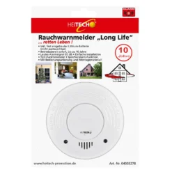 Rauchmelder Long Life mit Lithium-Batterie HEITECH