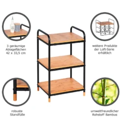 Regal Loft 3 Etagen aus Bambus WENKO