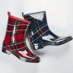 Regenstiefel Karo blau