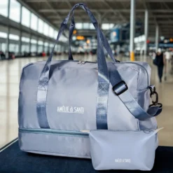 Reisetasche inkl. Kosmetiktasche hellblau Amélie di Santi