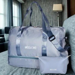 Reisetasche inkl. Kosmetiktasche hellblau Amélie di Santi