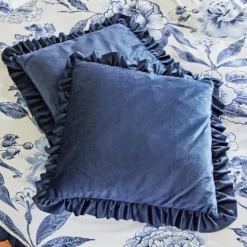 Rüschenkissen blau Eldo