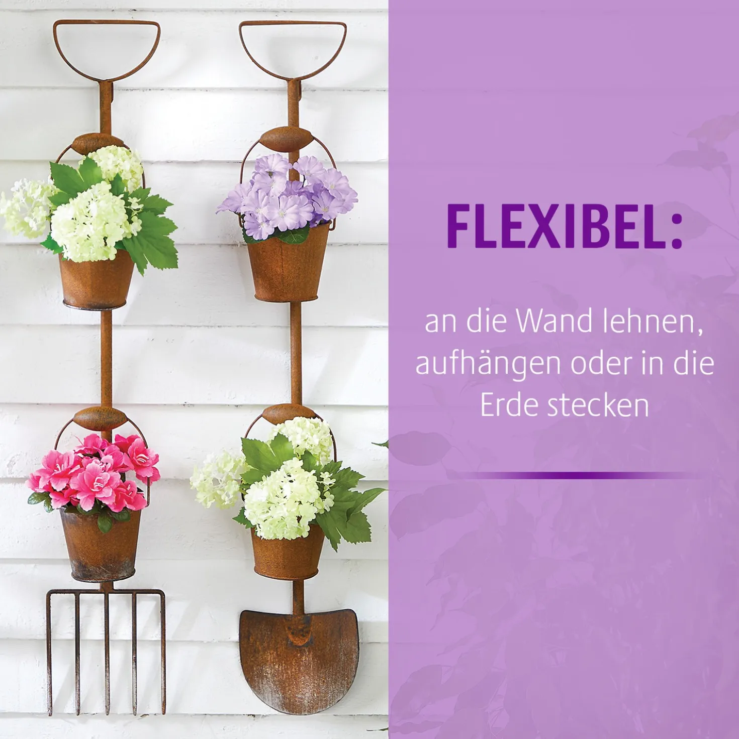 Rustikale Pflanzgefäße "Schaufel + Forke" 2er-Set Gainsborough