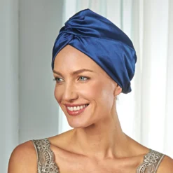 Satin-Schlafhaube dunkelblau