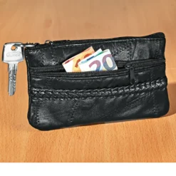 Schlüsseletui aus Leder schwarz