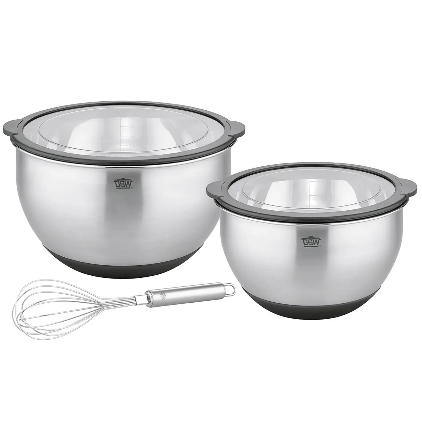 Schüssel-Set „Primo“ 5-tlg. mit Deckeln & Schneebesen GSW