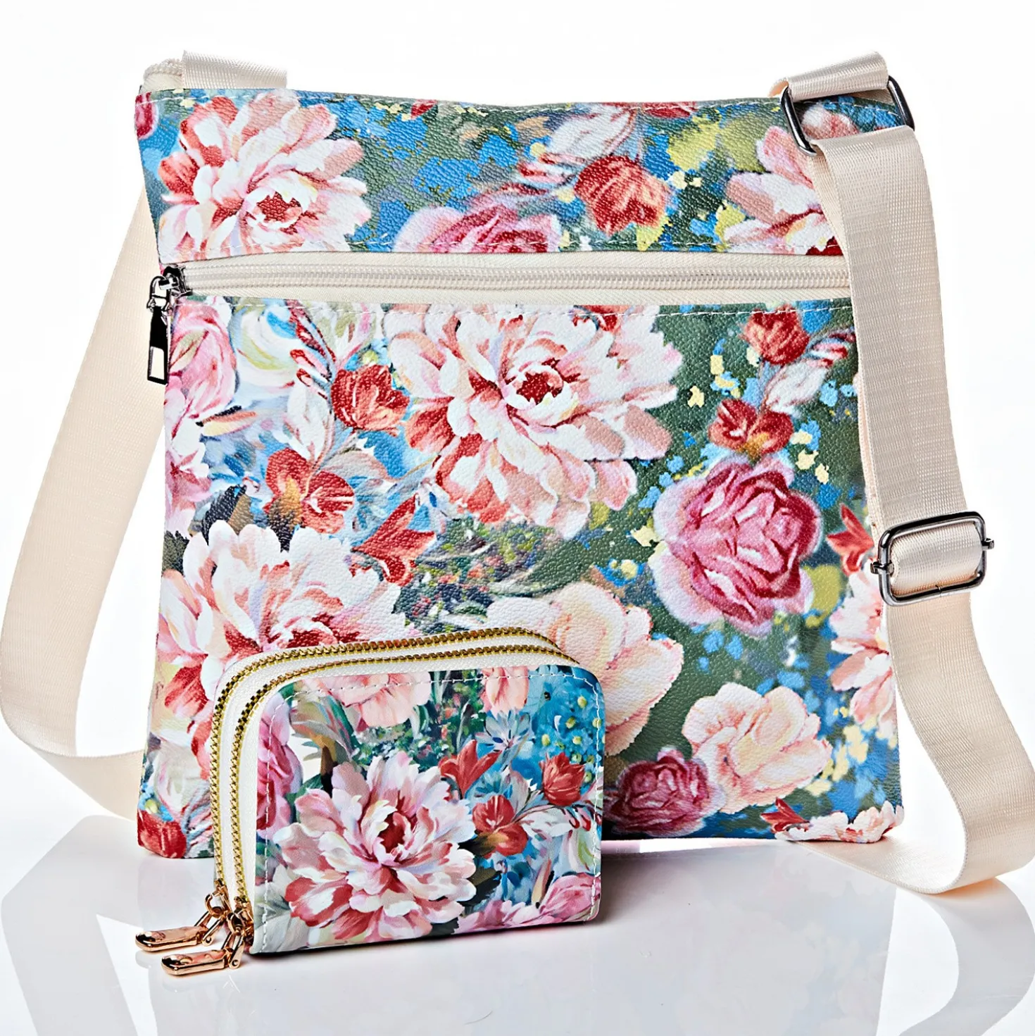 Schultertasche "Blumenmeer"