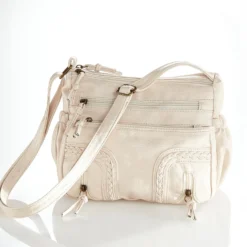Schultertasche "Jeans" beige