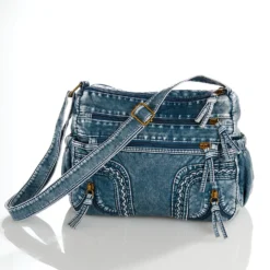Schultertasche "Jeans" blau