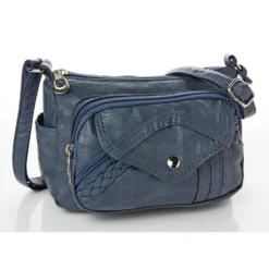 Schultertasche Lederoptik "Julina" blau