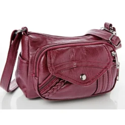 Schultertasche Lederoptik "Julina" bordeaux