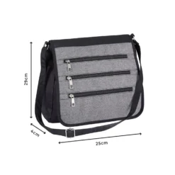 Schultertasche mit RFID-Schutz schwarz