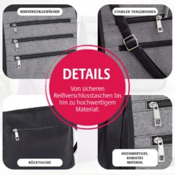 Schultertasche mit RFID-Schutz schwarz