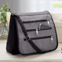 Schultertasche mit RFID-Schutz schwarz