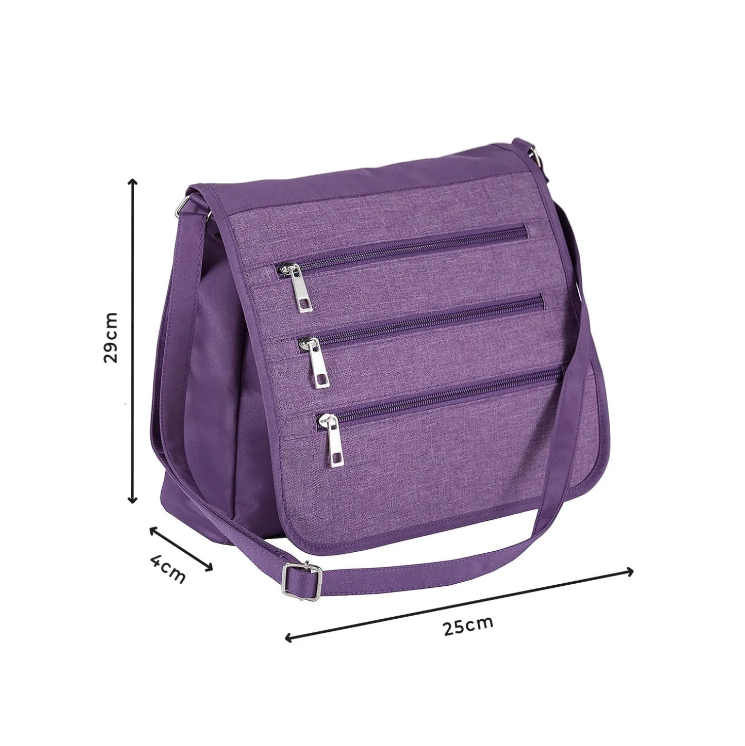 Schultertasche mit RFID-Schutz pflaume