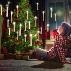 Schwebende LED-Kerzen mit Zauberstab-Fernbedienung 10er-Set Eldo