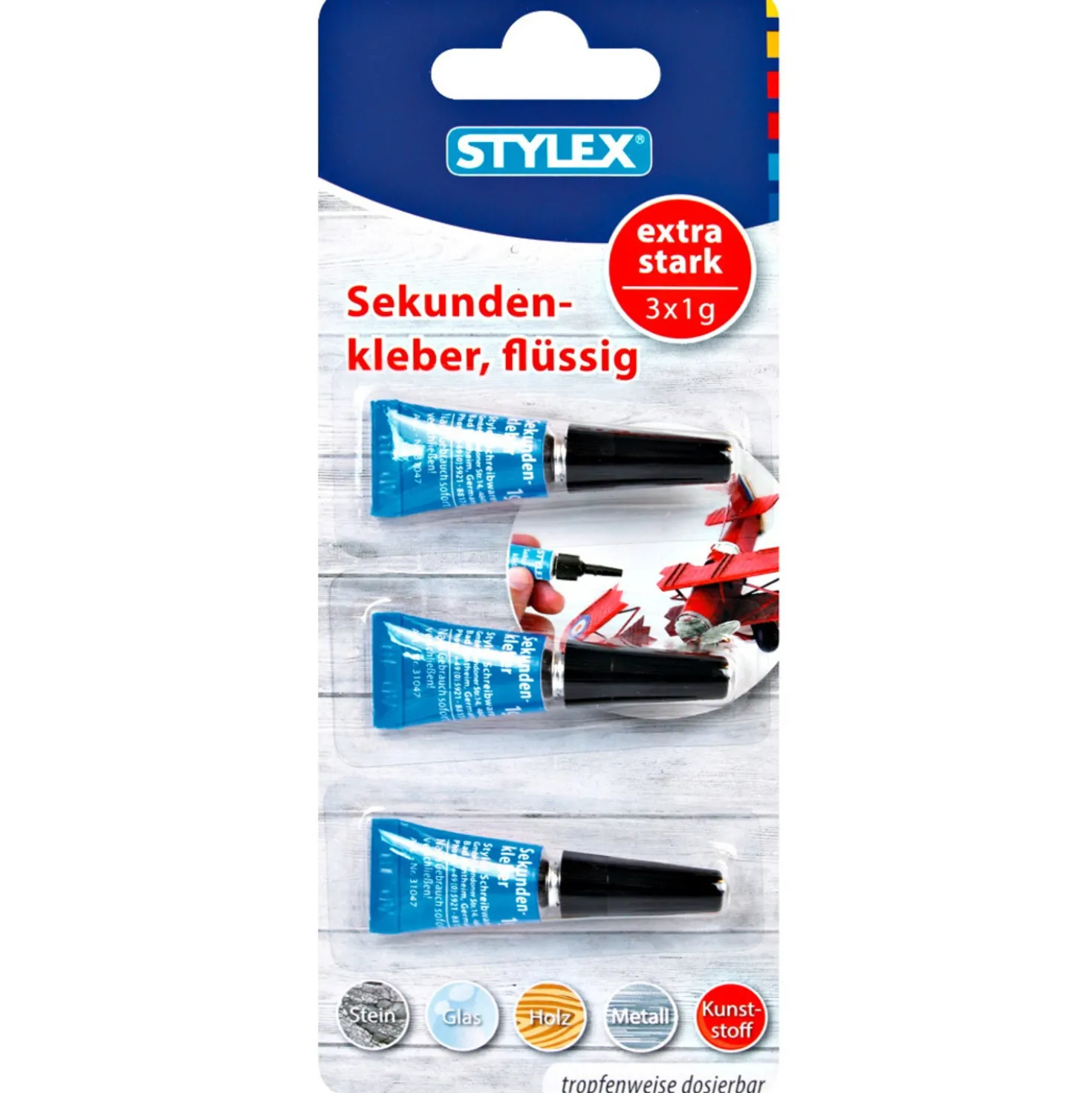Sekundenkleber 1g, 3er-Set